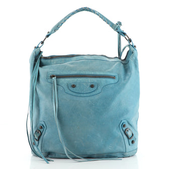 Balenciaga Classic Studs Day Hobo Leather