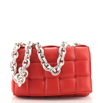 Bottega Veneta Cassette Chain Crossbody Bag Padded Maxi Intrecciato Leather