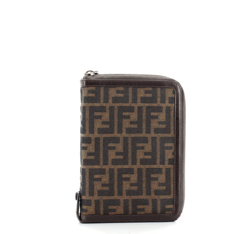 Fendi Zip Around Agenda Case Zucca Canvas Medium