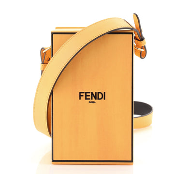 Fendi Logo Vertical Box Crossbody Bag Leather