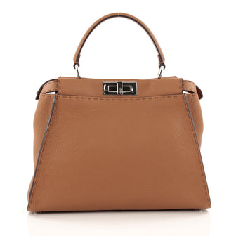 Fendi Selleria Peekaboo Handbag Leather Regular