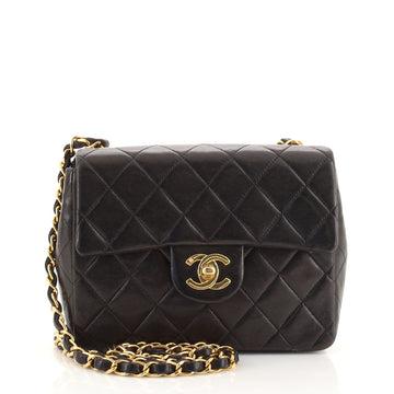 Chanel Vintage Square Classic Single Flap Bag Quilted Lambskin Mini