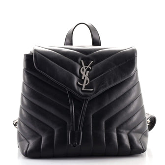 Saint Laurent LouLou Backpack Matelasse Chevron Leather Small