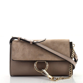 Chloe Faye Shoulder Bag Leather and Suede Mini