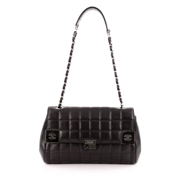 Chanel Chocolate Bar Chain Flap Bag Quilted Leather Medium