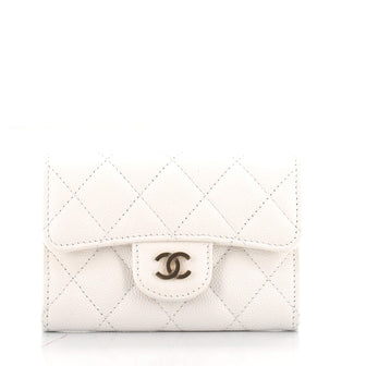 Chanel Classic Flap Card Case Quilted Caviar