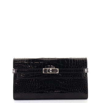 Hermes Kelly Wallet Shiny Alligator Long