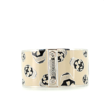 Alexander McQueen Skull Bangle Bracelet Metal and Enamel Wide