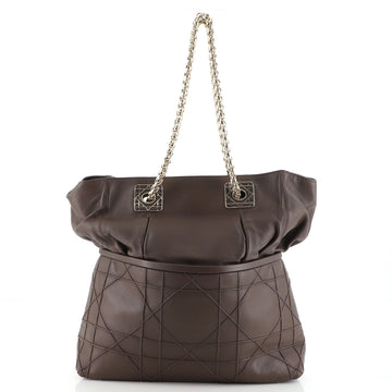 Christian Dior Granville Chain Tote Cannage Quilt Leather XL