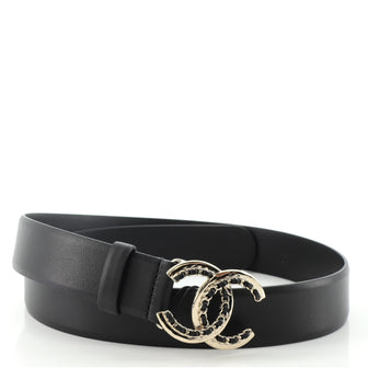 Chanel Woven Chain CC Buckle Belt Leather Medium