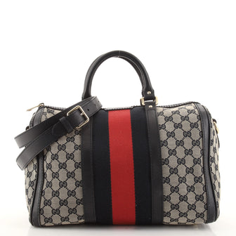 Gucci Vintage Web Boston Bag GG Canvas Medium