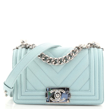 Chanel Boy Flap Bag Chevron Caviar Small