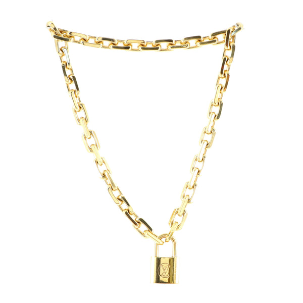 Louis Vuitton LV Edge Cadenas Necklace Brass Gold 17865593
