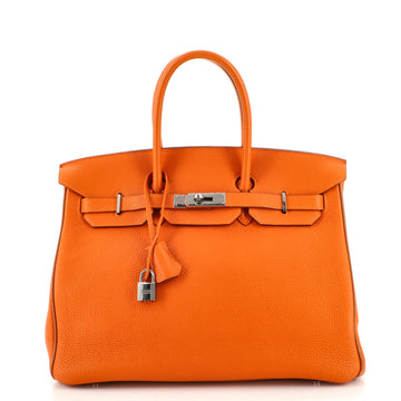 Hermes Birkin Handbag Bicolor Togo with Ruthenium Hardware 35