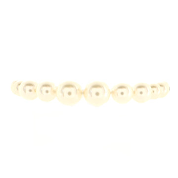 Chanel CC Charm Pearl Bracelet Faux Pearls and Crystal Embellished Metal
