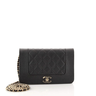 Mademoiselle Vintage Wallet on Chain Quilted Caviar