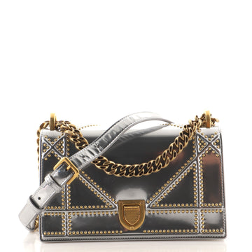 Christian Dior Diorama Flap Bag Studded Patent Small