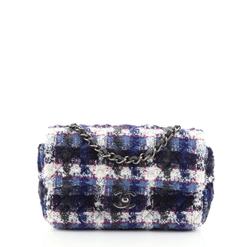 Chanel Classic Single Flap Bag Quilted Tweed Mini