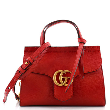 Gucci GG Marmont Animalier Top Handle Bag Leather Small