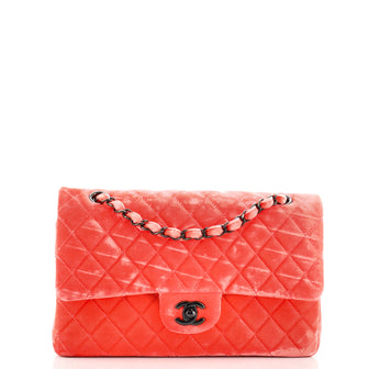 Chanel Classic Double Flap Bag Quilted Velvet Medium