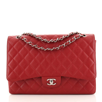 Chanel Classic Single Flap Bag Quilted Caviar Maxi