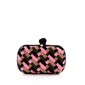 Bottega Veneta Box Knot Clutch Intrecciato Satin and Velvet Small