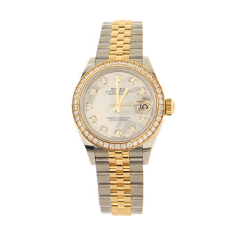 Rolex Oyster Perpetual Datejust Automatic Watch Stainless Steel and Yellow Gold with Diamond Bezel and Markers 28