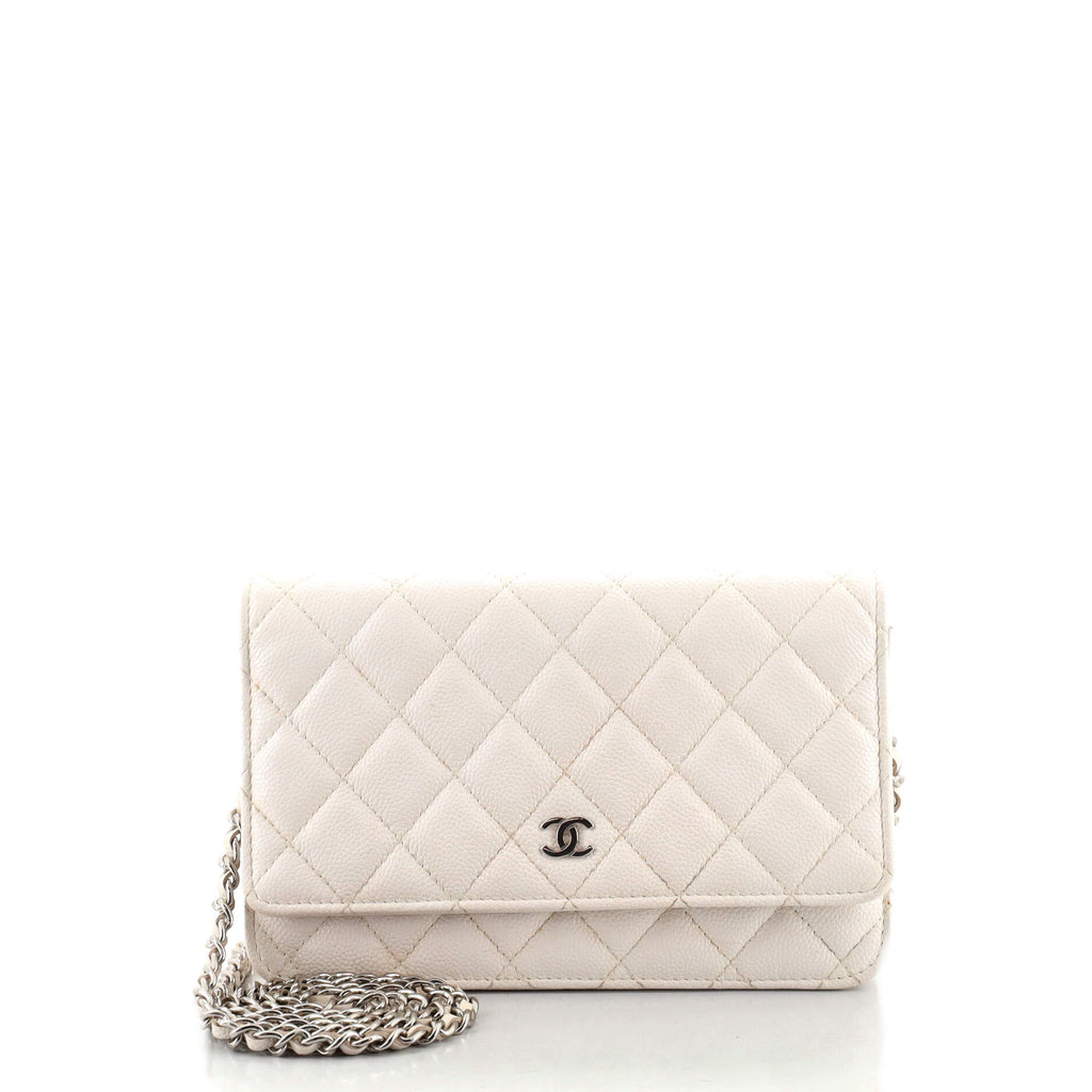 Chanel Caviar Quilted Wallet On Chain White – STYLISHTOP