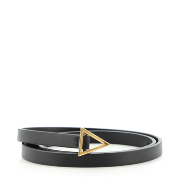 Bottega Veneta Trinagle Buckle Skinny Belt Leather Thin