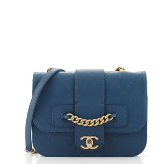 Chanel Front Chain Flap Bag Quilted Sheepskin Medium