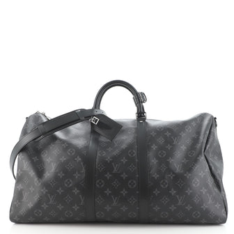 Louis Vuitton Keepall Bandouliere Bag Monogram Eclipse Canvas 55
