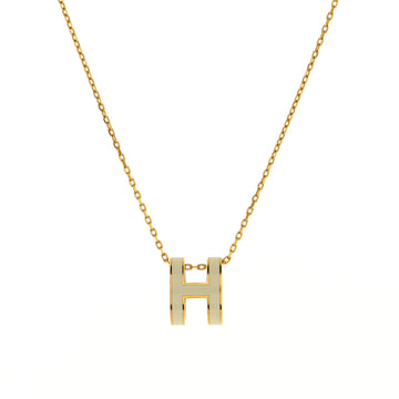 Hermes Pop H Pendant Chain Necklace Metal and Enamel