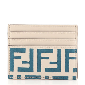 Fendi Card Holder Zucca Embossed Leather