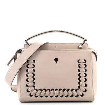 Fendi DotCom Convertible Satchel Whipstitch Leather Medium