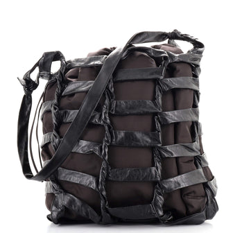 Bottega Veneta BV Tape Bucket Bag Leather and Nylon Large
