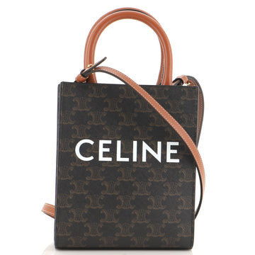Celine Vertical Cabas Tote Triomphe Coated Canvas Mini