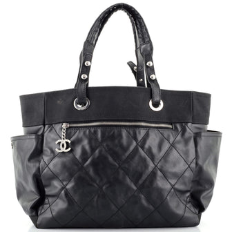 Chanel Biarritz Pocket Tote Quilted Coated Canvas Large