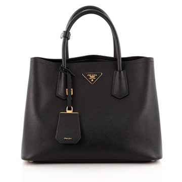Prada Cuir Double Tote Saffiano Leather Small