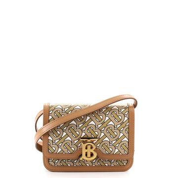 Burberry TB Flap Bag Monogram Print Leather Mini