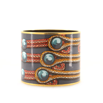 Hermes Bangle Bracelet Printed Enamel Extra Wide