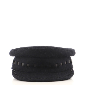 Hermes Deauville Newsboy Cap Cashmere with Braided Leather