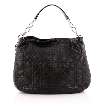 Christian Dior Soft Lady Chain Hobo Cannage Quilt Leather Large