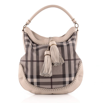 Burberry Parade Hobo Smoked Check Coated Canvas Medium