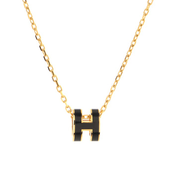 Hermes Pop H Pendant Chain Necklace Metal and Enamel Mini