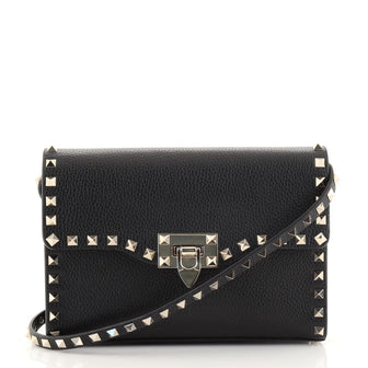 Valentino Rockstud Flip Lock Flap Bag Leather Medium