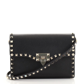 Valentino Rockstud Flip Lock Flap Bag Leather Medium