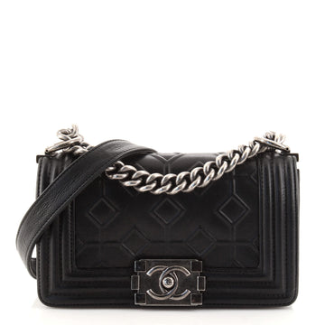 Chanel Arabesque Boy Flap Bag Embossed Calfskin Small