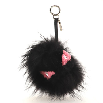 Fendi Monster Bug Bag Charm Fur with Leather