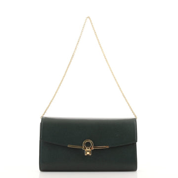 Salvatore Ferragamo Gancini Clip Clutch Leather Mini