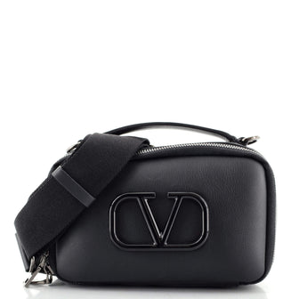 Valentino VLogo Zip Around Camera Crossbody Bag Leather